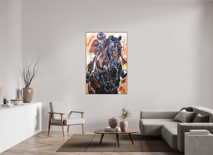 100 x 150 cm, Artbox schwarz - Acrylglas matt, 5cm 04-18 Pferdegemälde Kerstin Tschech – Galerie Kunstdruck