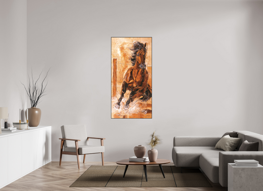 80 x 160 cm, Artbox schwarz - Acrylglas matt, 5cm 01-03 Pferdegemälde Kerstin Tschech – Galerie Kunstdruck