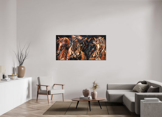 160 x 80 cm, Artbox schwarz - Acrylglas matt, 5cm 02-05 Pferdegemälde Kerstin Tschech – Galerie Kunstdruck
