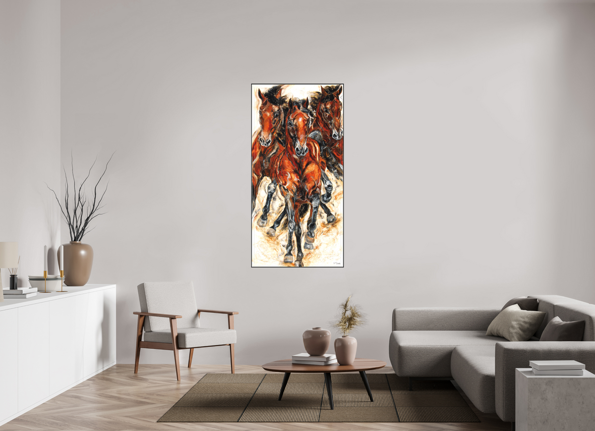 80 x 160 cm, Artbox schwarz - Acrylglas matt, 5cm 01-12 Pferdegemälde Kerstin Tschech – Galerie Kunstdruck