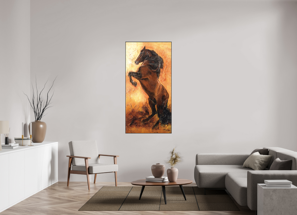 80 x 160 cm, Artbox schwarz - Acrylglas matt, 5cm 01-24 Pferdegemälde Kerstin Tschech – Galerie Kunstdruck