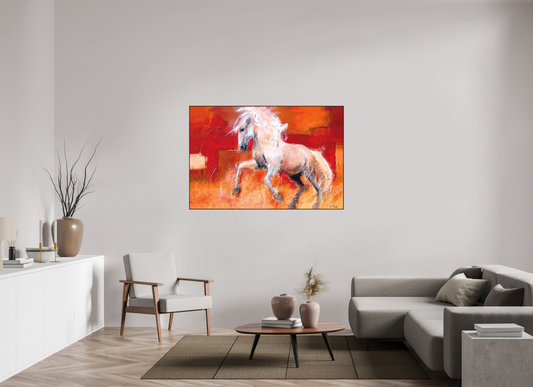 150 x 100 cm, Artbox schwarz - Acrylglas matt, 5cm 04-31 Pferdegemälde Kerstin Tschech – Galerie Kunstdruck