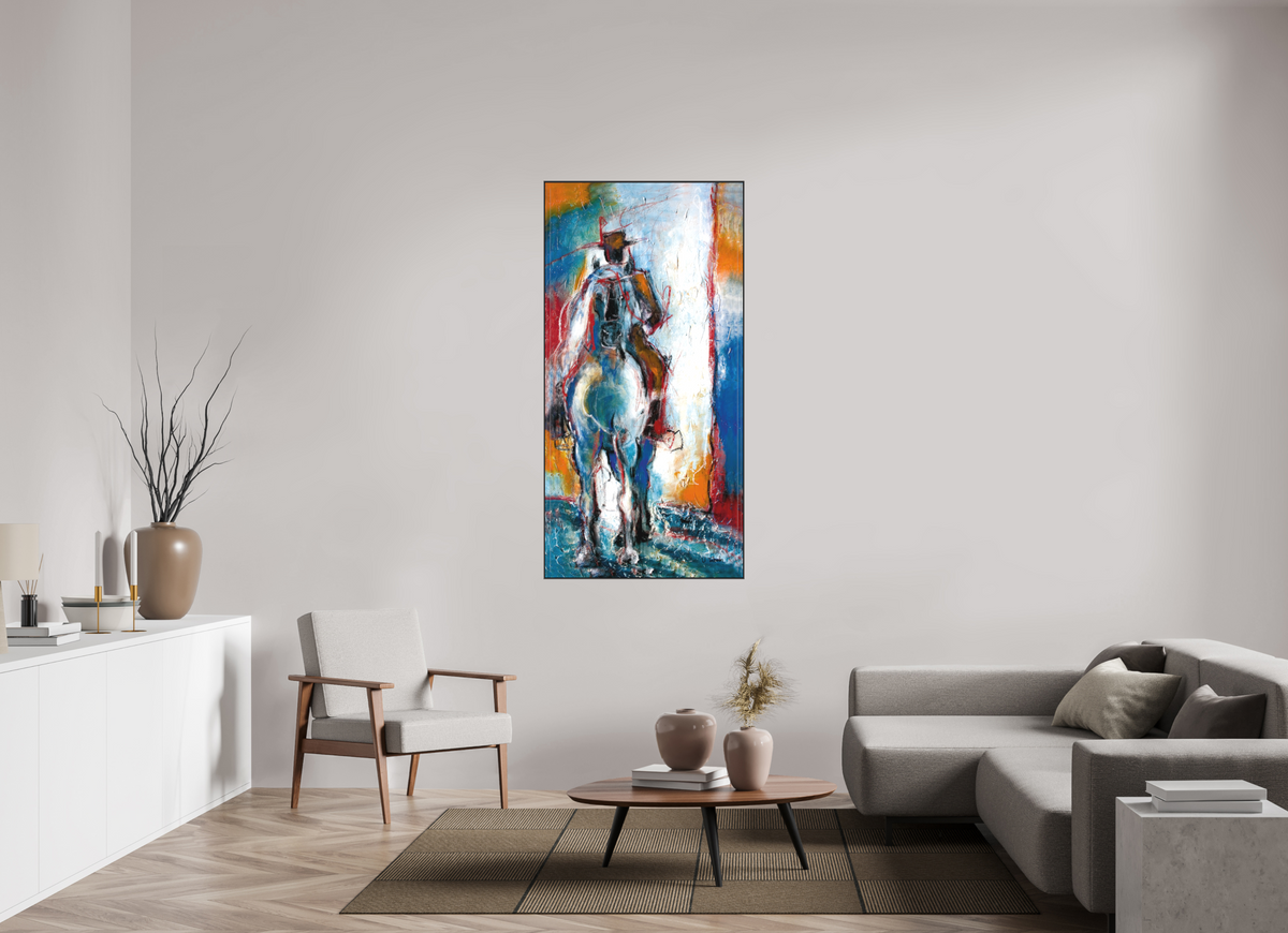 80 x 160 cm, Artbox schwarz - Acrylglas matt, 5cm 01-19 Pferdegemälde Kerstin Tschech – Galerie Kunstdruck