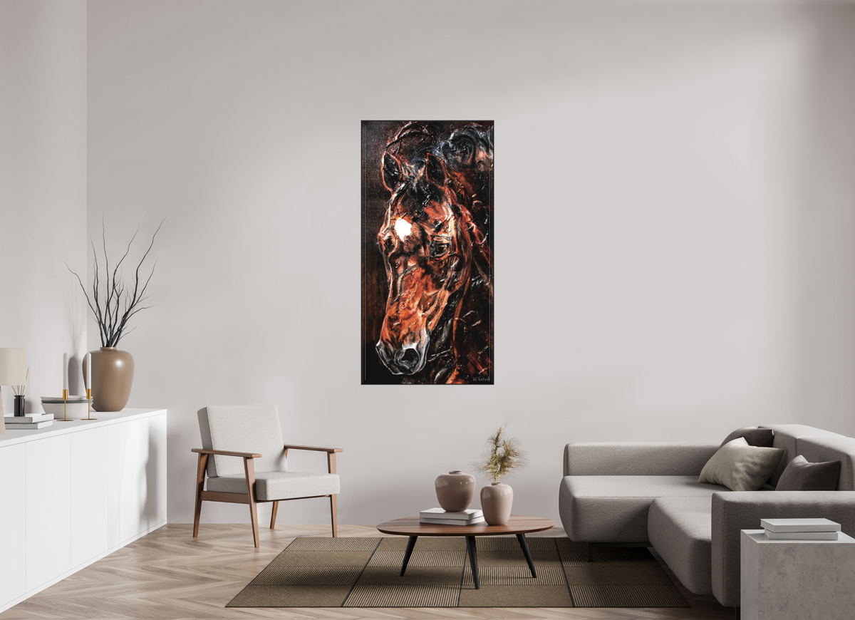 80 x 160 cm, Artbox schwarz - Acrylglas matt, 5cm 01-58 Pferdegemälde Kerstin Tschech – Galerie Kunstdruck