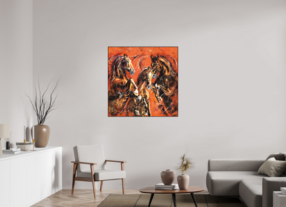 100 x 100 cm, Artbox schwarz - Acrylglas matt, 5cm 05-53 Pferdegemälde Kerstin Tschech – Galerie Kunstdruck