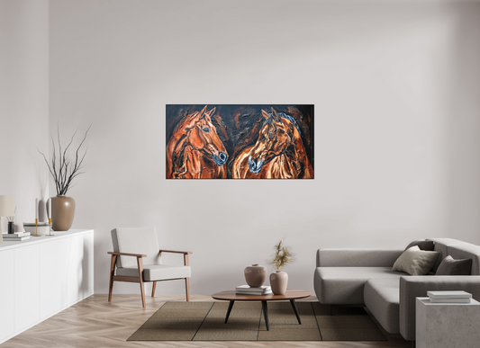 160 x 80 cm, Artbox schwarz - Acrylglas matt, 5cm 02-44 Pferdegemälde Kerstin Tschech – Galerie Kunstdruck