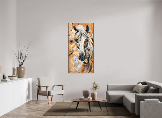 80 x 160 cm, Artbox schwarz - Acrylglas matt, 5cm 01-02 Pferdegemälde Kerstin Tschech – Galerie Kunstdruck