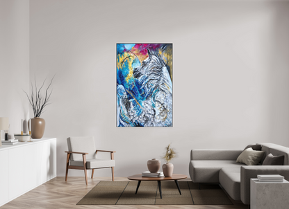 100 x 150 cm, Artbox schwarz - Acrylglas matt, 5cm 04-64 Pferdegemälde Kerstin Tschech – Galerie Kunstdruck