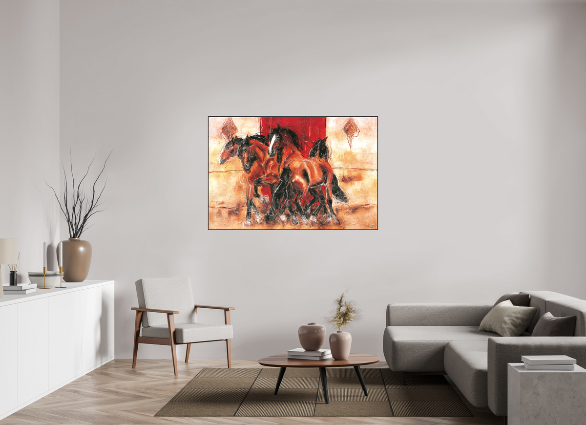 150 x 100 cm, Artbox schwarz - Acrylglas matt, 5cm 04-08 Pferdegemälde Kerstin Tschech – Galerie Kunstdruck