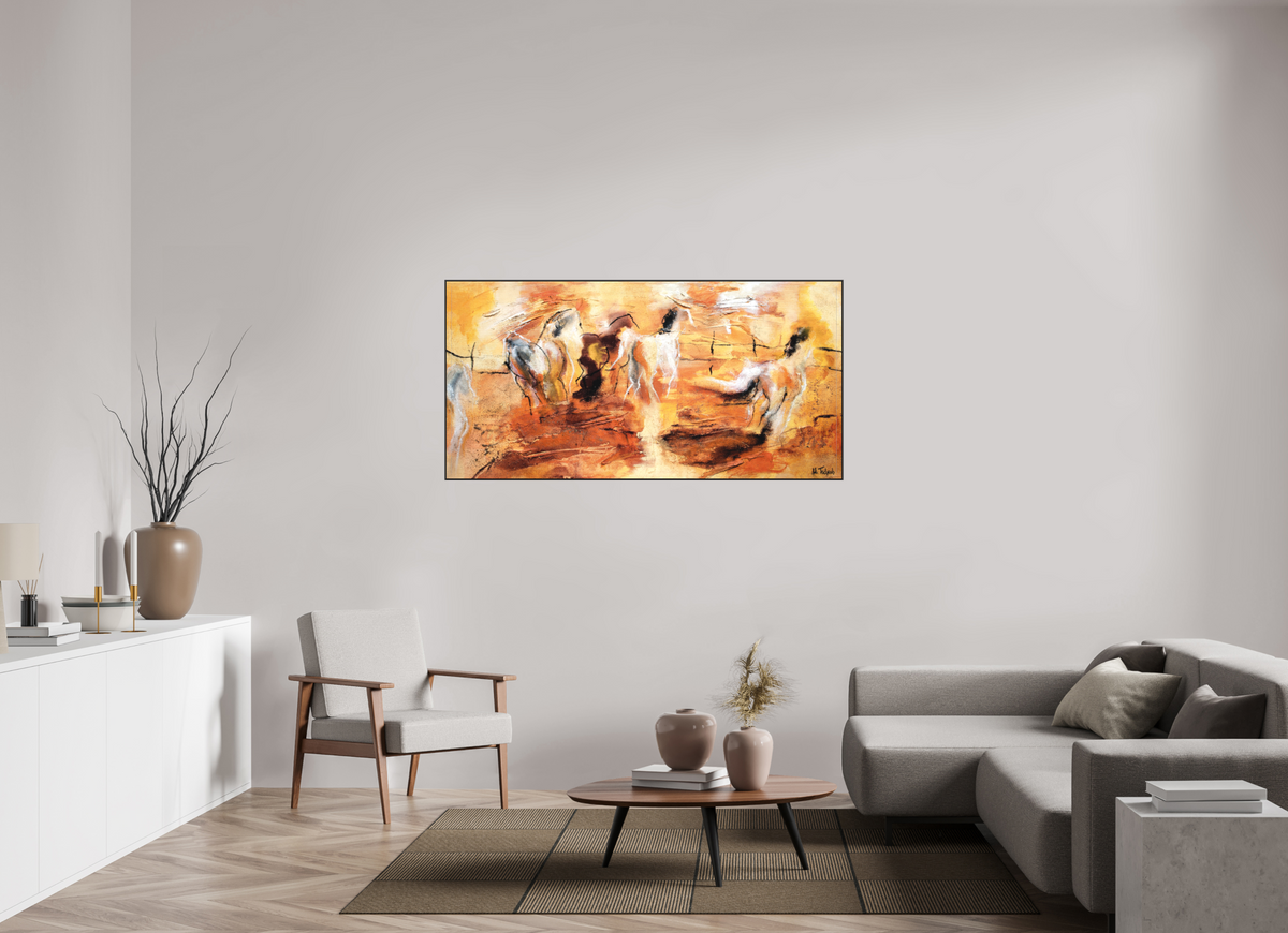 160 x 80 cm, Artbox schwarz - Acrylglas matt, 5cm 02-21 Pferdegemälde Kerstin Tschech – Galerie Kunstdruck