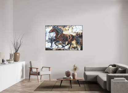 150 x 100 cm, Artbox schwarz - Acrylglas matt, 5cm 04-60 Pferdegemälde Kerstin Tschech – Galerie Kunstdruck