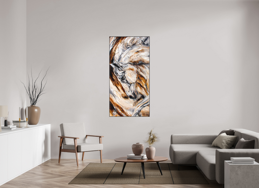 80 x 160 cm, Artbox schwarz - Acrylglas matt, 5cm 01-60 Pferdegemälde Kerstin Tschech – Galerie Kunstdruck