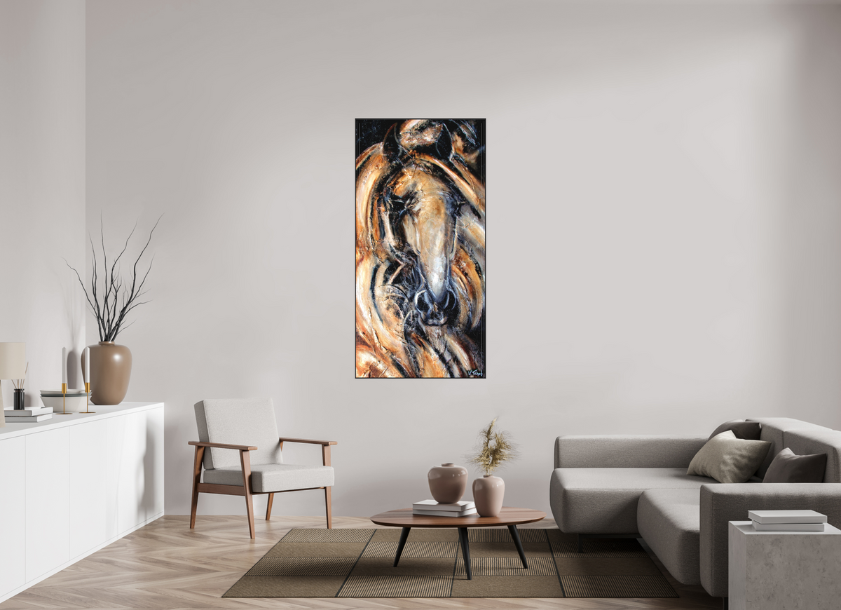 80 x 160 cm, Artbox schwarz - Acrylglas matt, 5cm 01-57 Pferdegemälde Kerstin Tschech – Galerie Kunstdruck