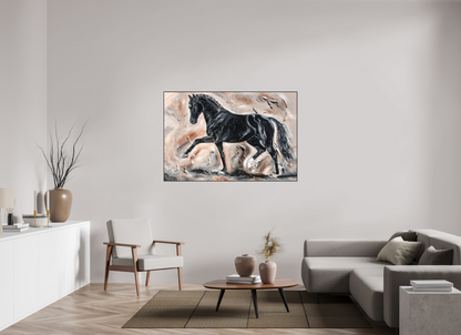 150 x 100 cm, Artbox schwarz - Acrylglas matt, 5cm 04-39 Pferdegemälde Kerstin Tschech – Galerie Kunstdruck