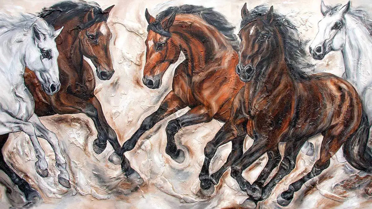 Exklusives Pferdegemälde von Kerstin Tschech als hochwertiger Kunstdruck als Pferdebild auf Leinwand und Pferde-Acrylglasbild