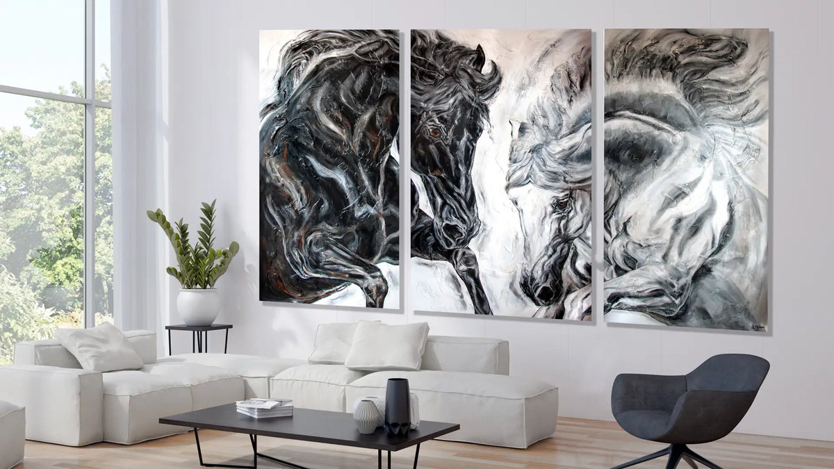 Atelier Kerstin Tschech – Moderne Pferdekunst Online Galerie mit Pferdegemälden, Pferdeportraits, feinen Pferderassen und wilden Pferdeherden als exklusive Wandbilder für das Wohnzimmer und moderne Wanddekoration für Pferdeliebhaber