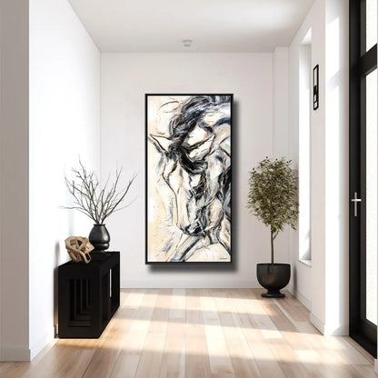 01-04 Pferd in vorwärts-abwärts Dehnung – Pferde-Acrylglasbild von Kerstin Tschech