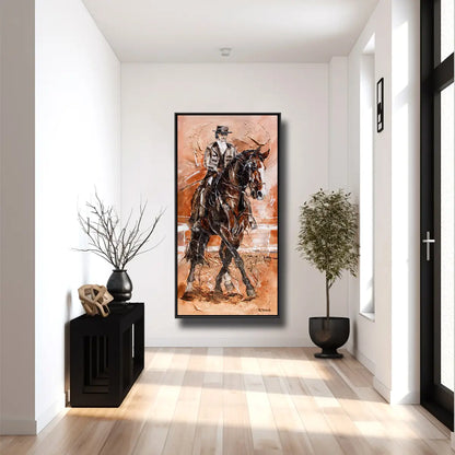 01-21 Reitkunst Hommage an Anja Beran bei einer Traversale im Trab – Pferde-Acrylglasbild von Kerstin Tschech