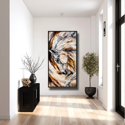 01-60 Schimmel Portrait in poetischer Anmut – Pferde-Acrylglasbild von Kerstin Tschech