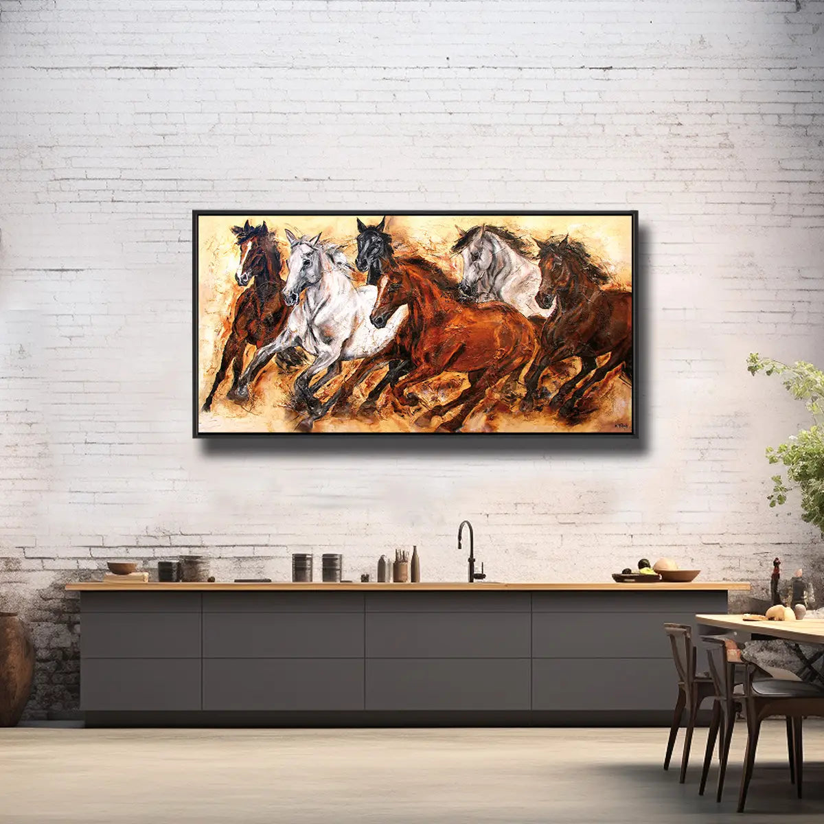 02-02 Quarter-Horses und kraftvolle Westernpferde im Galopp – Pferde-Acrylglasbild von Kerstin Tschech