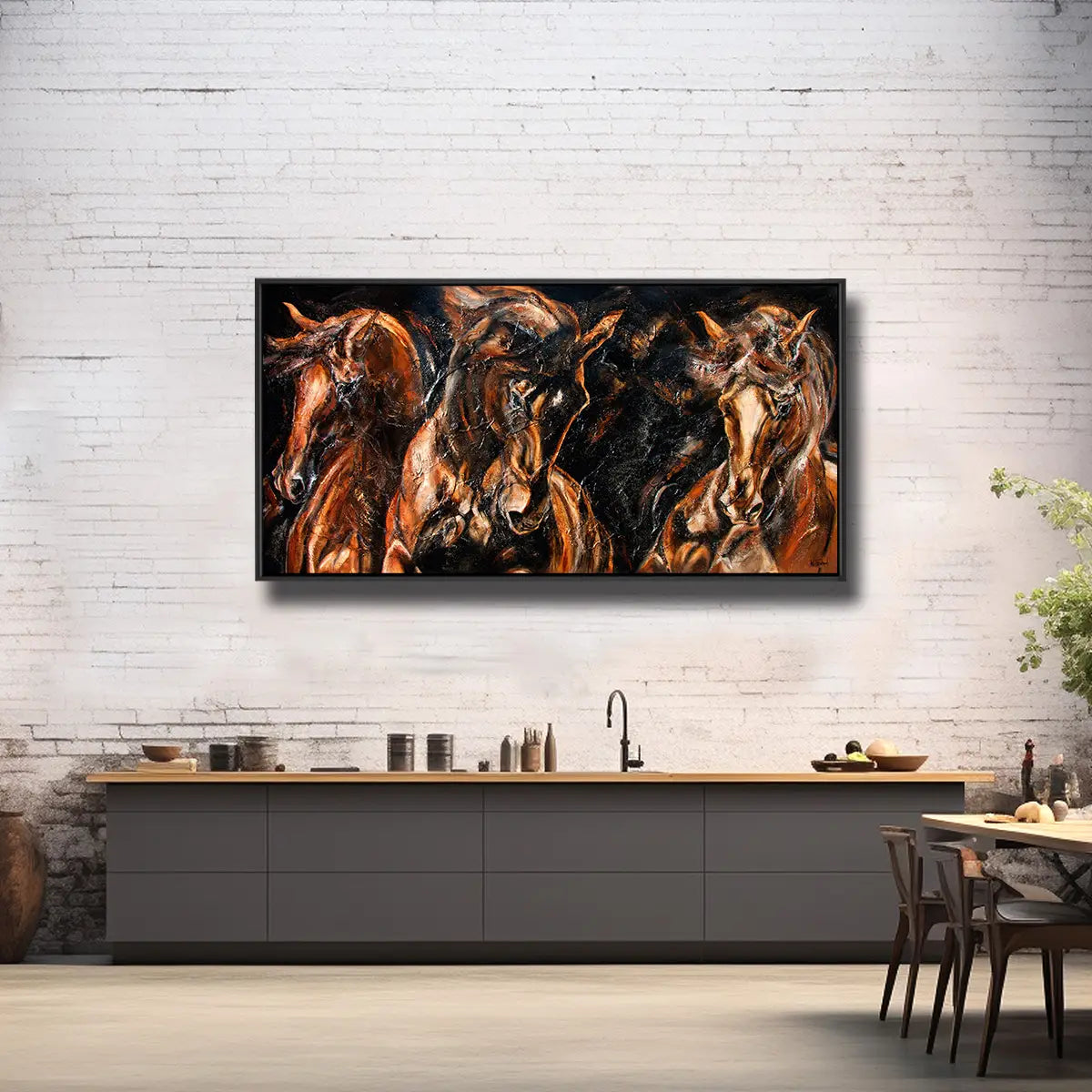 02-05 Abstrakte Hengstportraits voller Dynamik – Pferde-Acrylglasbild von Kerstin Tschech