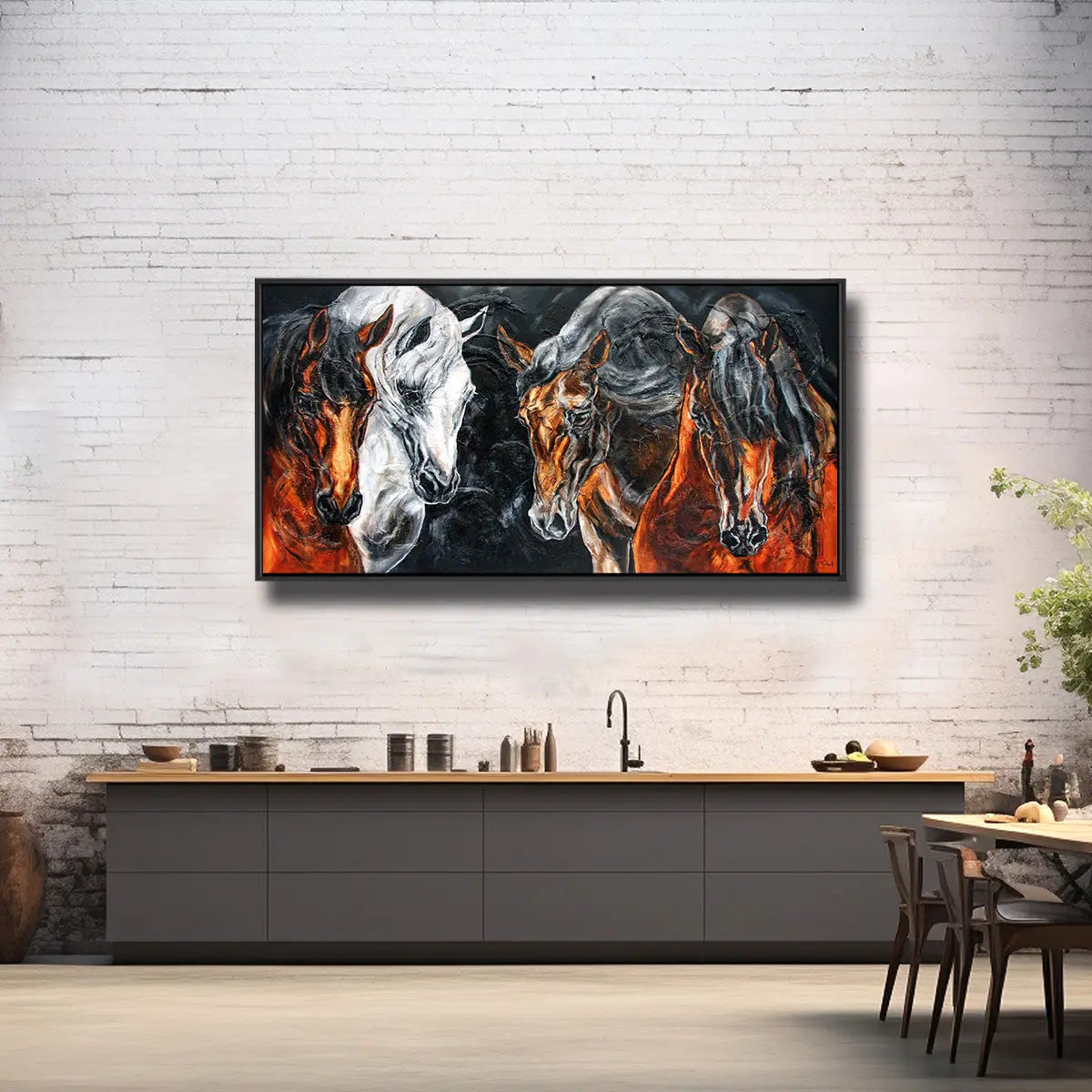 02-07 Majestätische Andalusier-Hengste – Pferde-Acrylglasbild von Kerstin Tschech