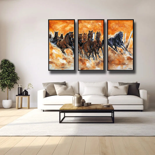 03-03 Wilde Pferdeherde – Pferde-Acrylglasbild von Kerstin Tschech