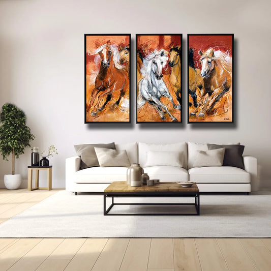 03-07 Abstrakte Pferdeherde – Pferde-Acrylglasbild von Kerstin Tschech