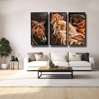 03-08 Mehrteilige Pferdeleinwand mit Arabern – Pferde-Acrylglasbild von Kerstin Tschech