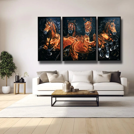 03-14 Hengste im Aufwärts-Galopp – Pferde-Acrylglasbild von Kerstin Tschech