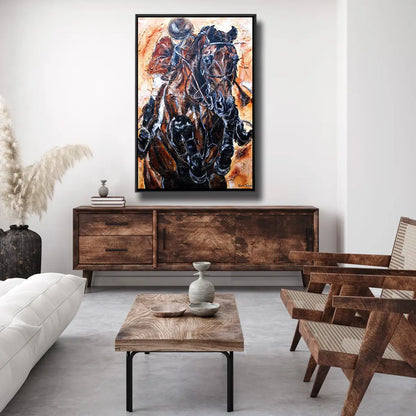 04-18 Sportpferde-Wandbild für Liebhaber des gehobenen Reitsports – Pferde-Acrylglasbild von Kerstin Tschech