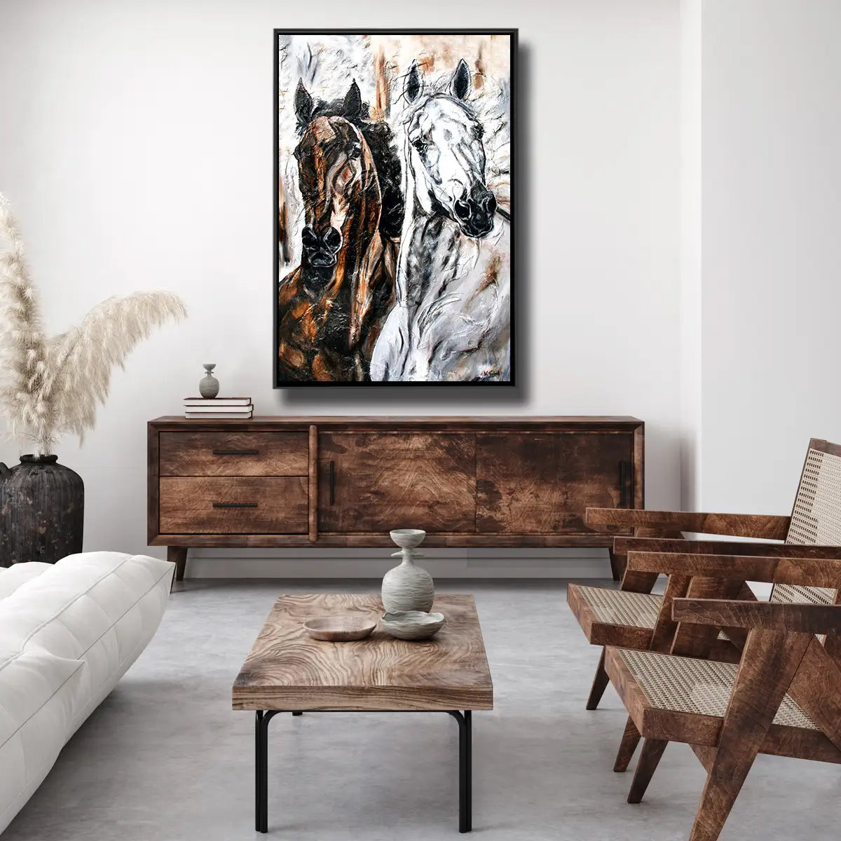 04-19 Kraftvolle Pferdebilder-Kopfstudien meisterhaft umgesetzt – Pferde-Acrylglasbild von Kerstin Tschech