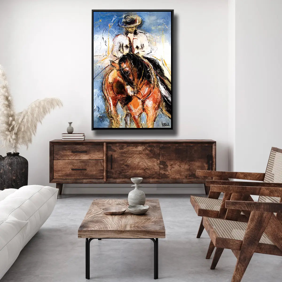 04-32 Lipizzaner Wandbild der klassischen Reitkunst – Pferde-Acrylglasbild von Kerstin Tschech