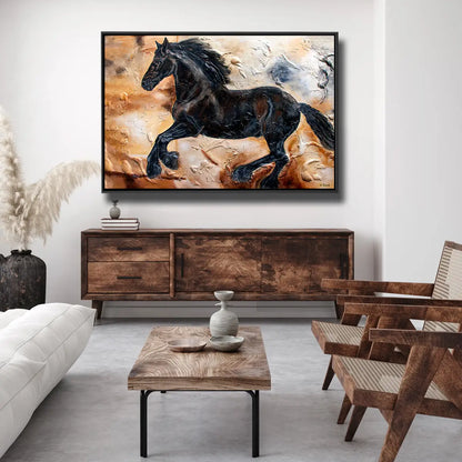 04-47 Edles Friesenpferd in Galerie-Qualität – Pferde-Acrylglasbild von Kerstin Tschech