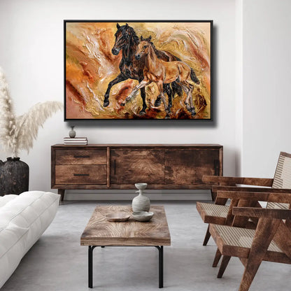04-49 Ein rührendes Pferdeportrait Stute mit Fohlen – Pferde-Acrylglasbild von Kerstin Tschech