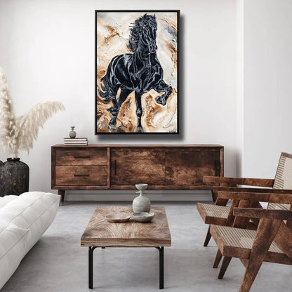 04-52 Friesenpferd im Großformat – Pferde-Acrylglasbild von Kerstin Tschech