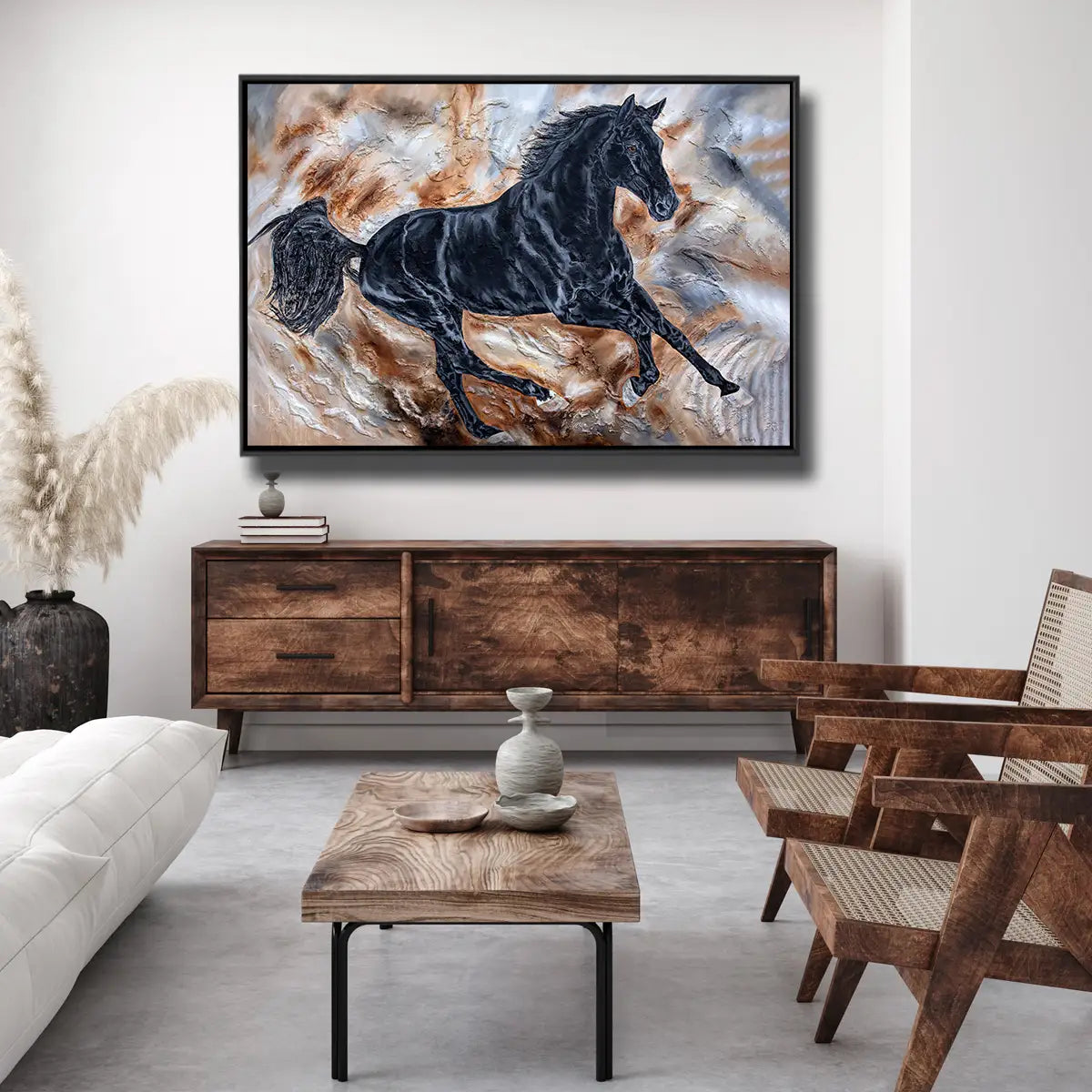 04-54 Imposantes Pferdegemälde auf Leinwand – Pferde-Acrylglasbild von Kerstin Tschech