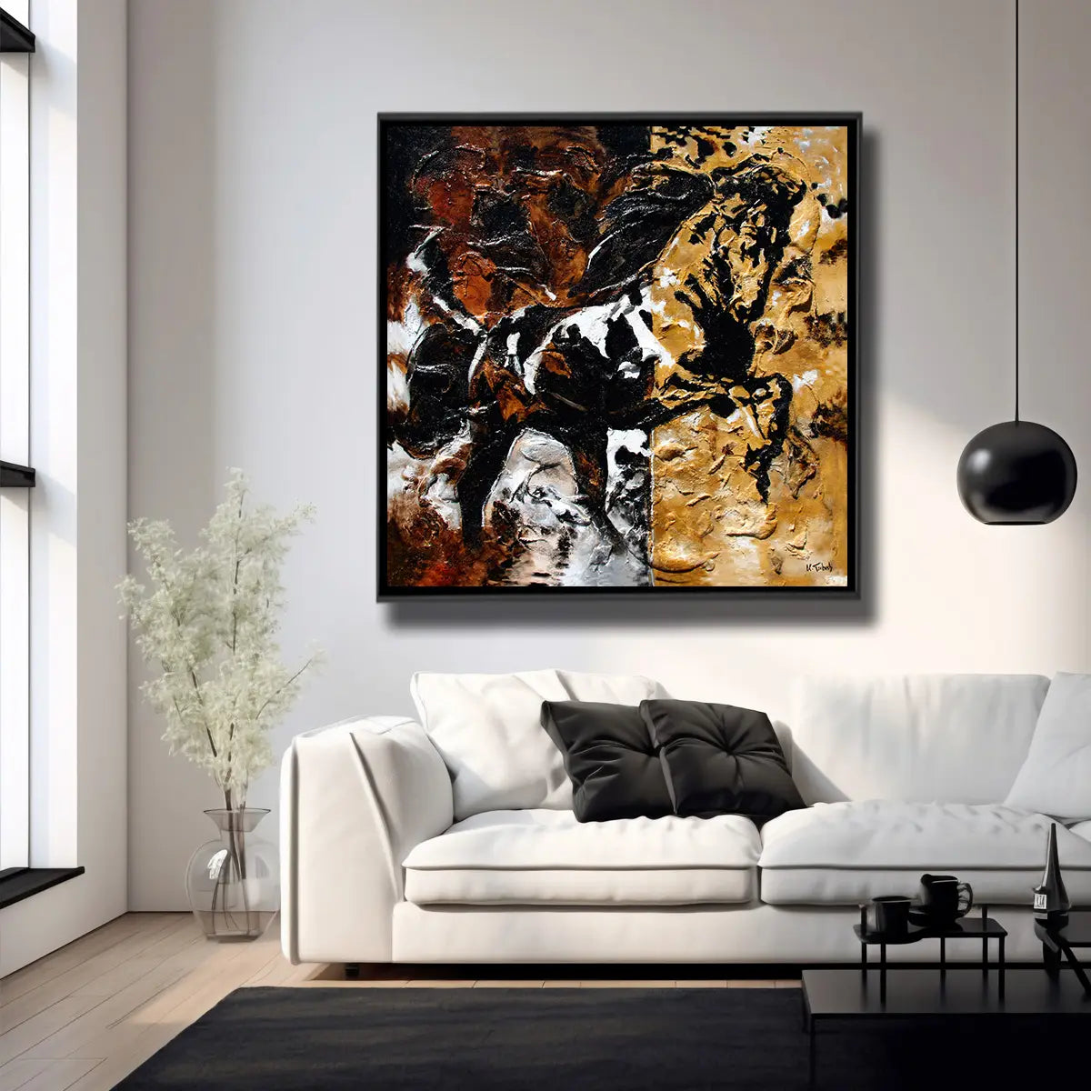 05-04 Abstraktes Pferdemotiv mit plastischen Strukturen – Pferde-Acrylglasbild von Kerstin Tschech