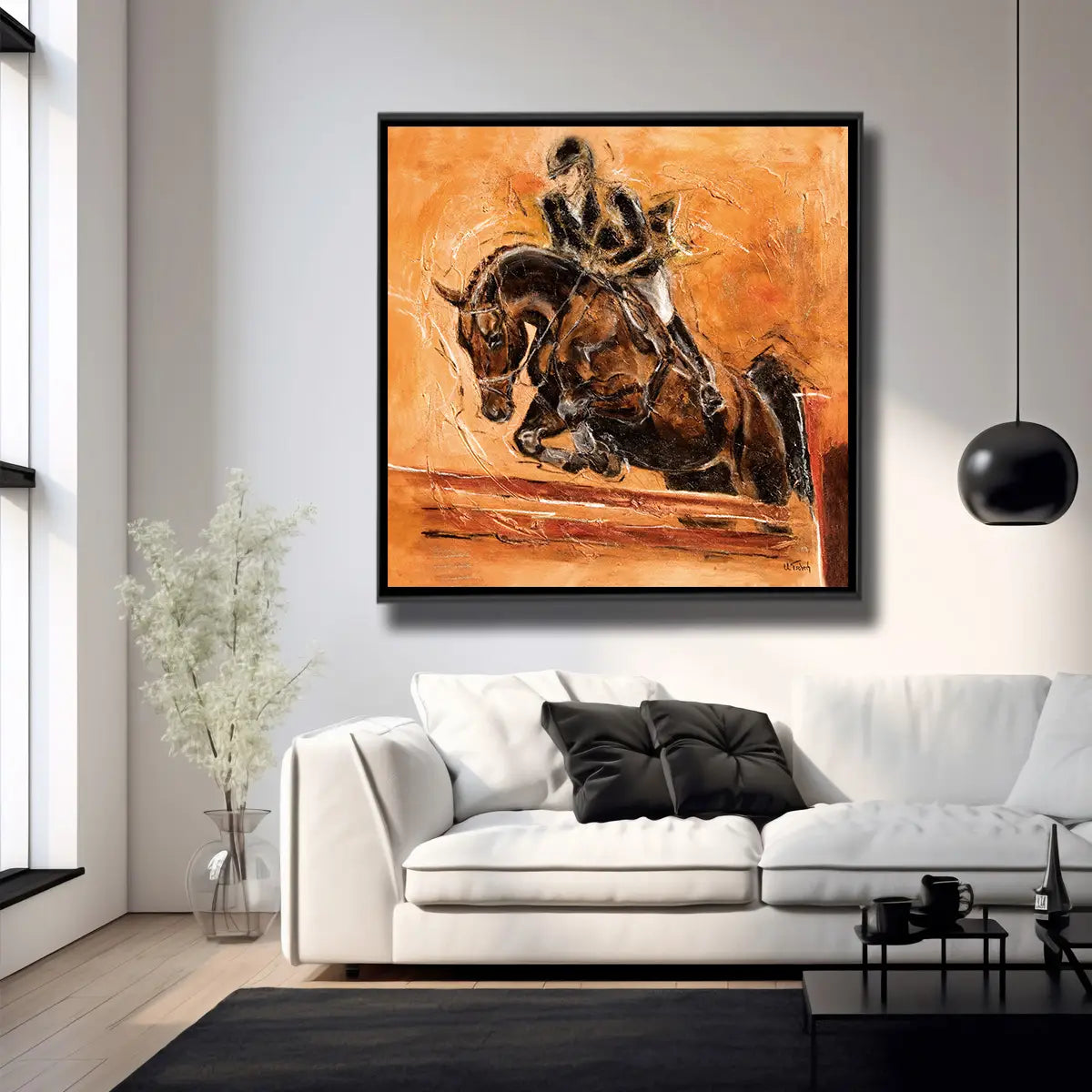 05-28 Springpferd in der Flugphase – Pferde – Pferde-Acrylglasbild von Kerstin Tschech