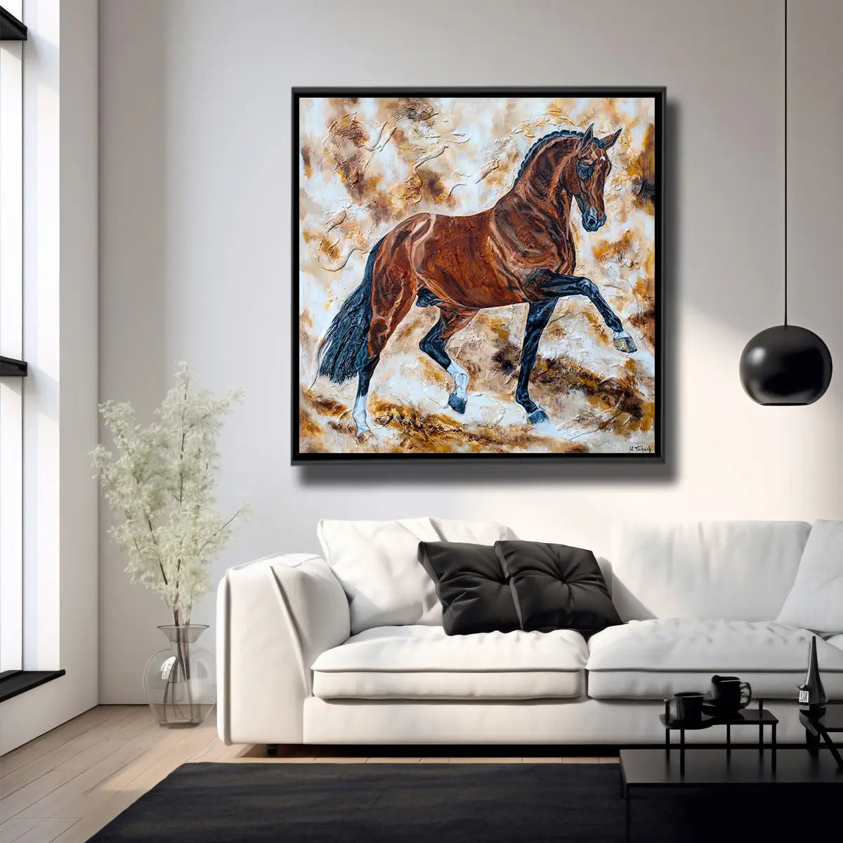 05-51 Fokussiertes Dressurpferd in perfekter Aufrichtung – Pferde-Acrylglasbild von Kerstin Tschech