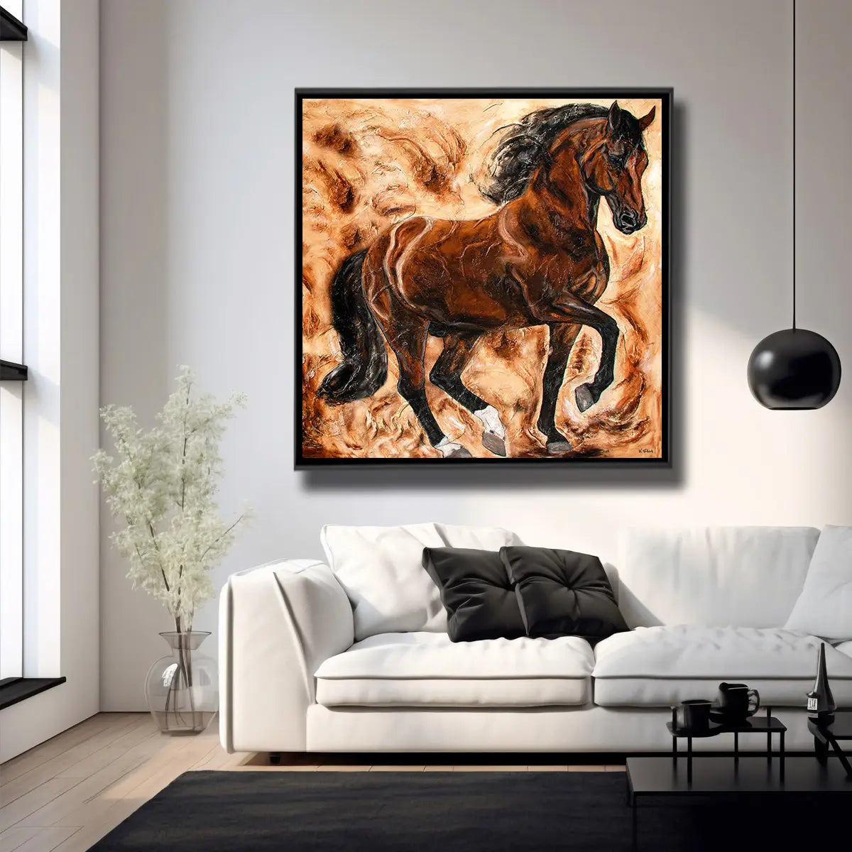 05-52 Tänzerisches Barockpferd in der Piaffe – Pferde-Acrylglasbild von Kerstin Tschech