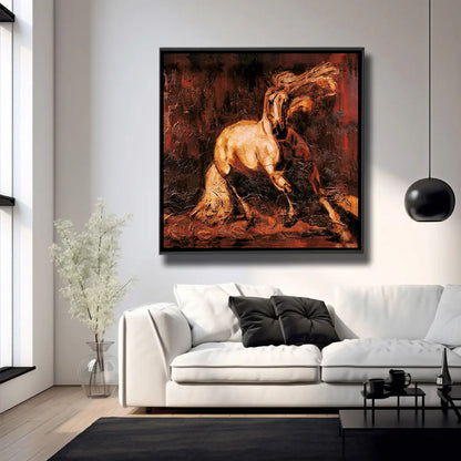 05-57 Spanischer P.R.E. Hengst in stolzer Haltung – Pferde-Acrylglasbild von Kerstin Tschech