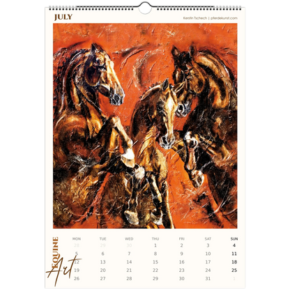 Equine ART – July – Exklusiver Pferde-Kunstkalender von Kerstin Tschech. Hochwertiger Pferdewandkalender mit edlen Pferdemotiven und Kunstdrucken für Pferdeliebhaber.