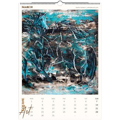 Equine ART – März – Exklusiver Pferde-Kunstkalender von Kerstin Tschech. Hochwertiger Pferdewandkalender mit edlen Pferdemotiven und Kunstdrucken für Pferdeliebhaber.