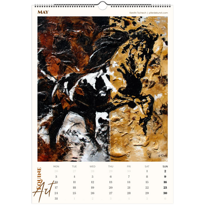 Equine ART – Mai – Exklusiver Pferde-Kunstkalender von Kerstin Tschech. Hochwertiger Pferdewandkalender mit edlen Pferdemotiven und Kunstdrucken für Pferdeliebhaber.