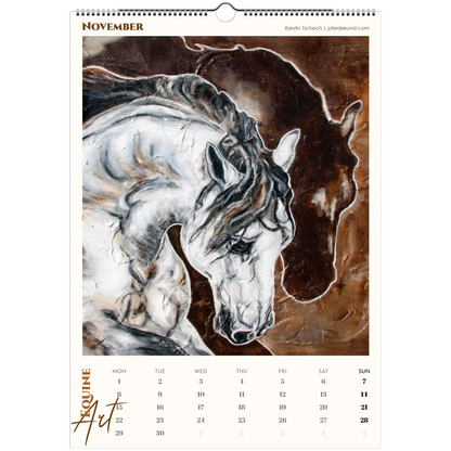 Equine ART – November – Exklusiver Pferde-Kunstkalender von Kerstin Tschech. Hochwertiger Pferdewandkalender mit edlen Pferdemotiven und Kunstdrucken für Pferdeliebhaber.
