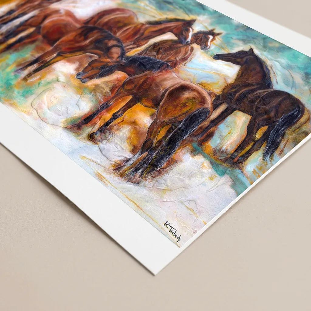 Atelier Kerstin Tschech – Edler Pferdekunstdruck und exklusive Kunstdruck Edition auf feinstem Künstlerpapier für das Wohnzimmer. Moderne Pferdekunst und edler Fine Art Print von Pferdegemälden als hochwertige Wandbilder online kaufen für Pferdeliebhaber und Reitsport Fans.